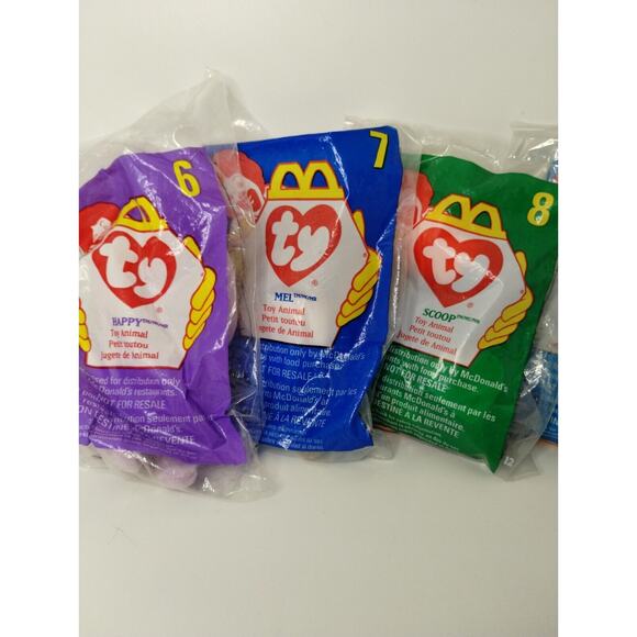 Ty Teenie Beanie Babies 1998 McDonald's- Set of 5 in Original Sealed Bags - Picture 2 of 6